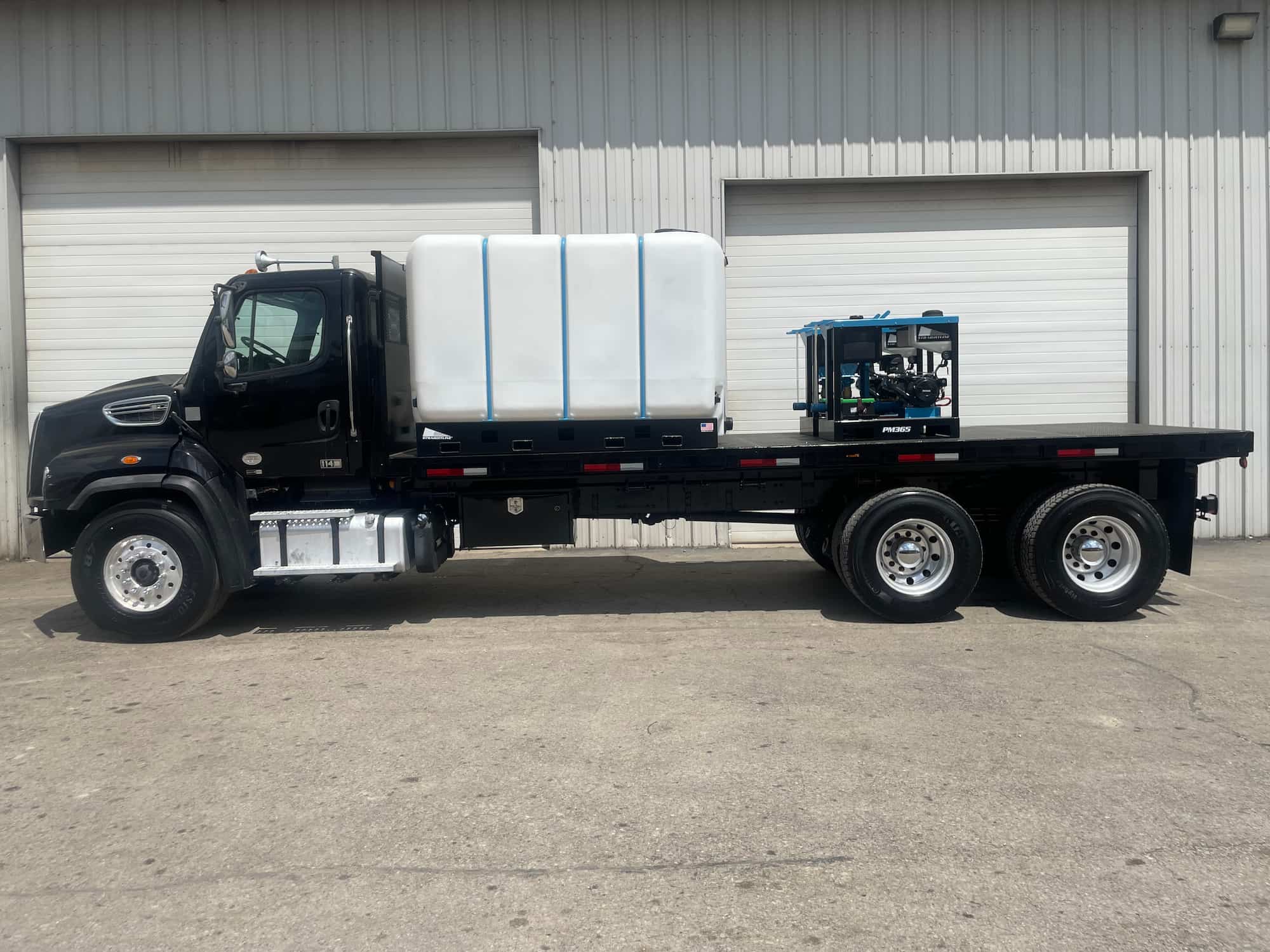 Flatbed with water tank